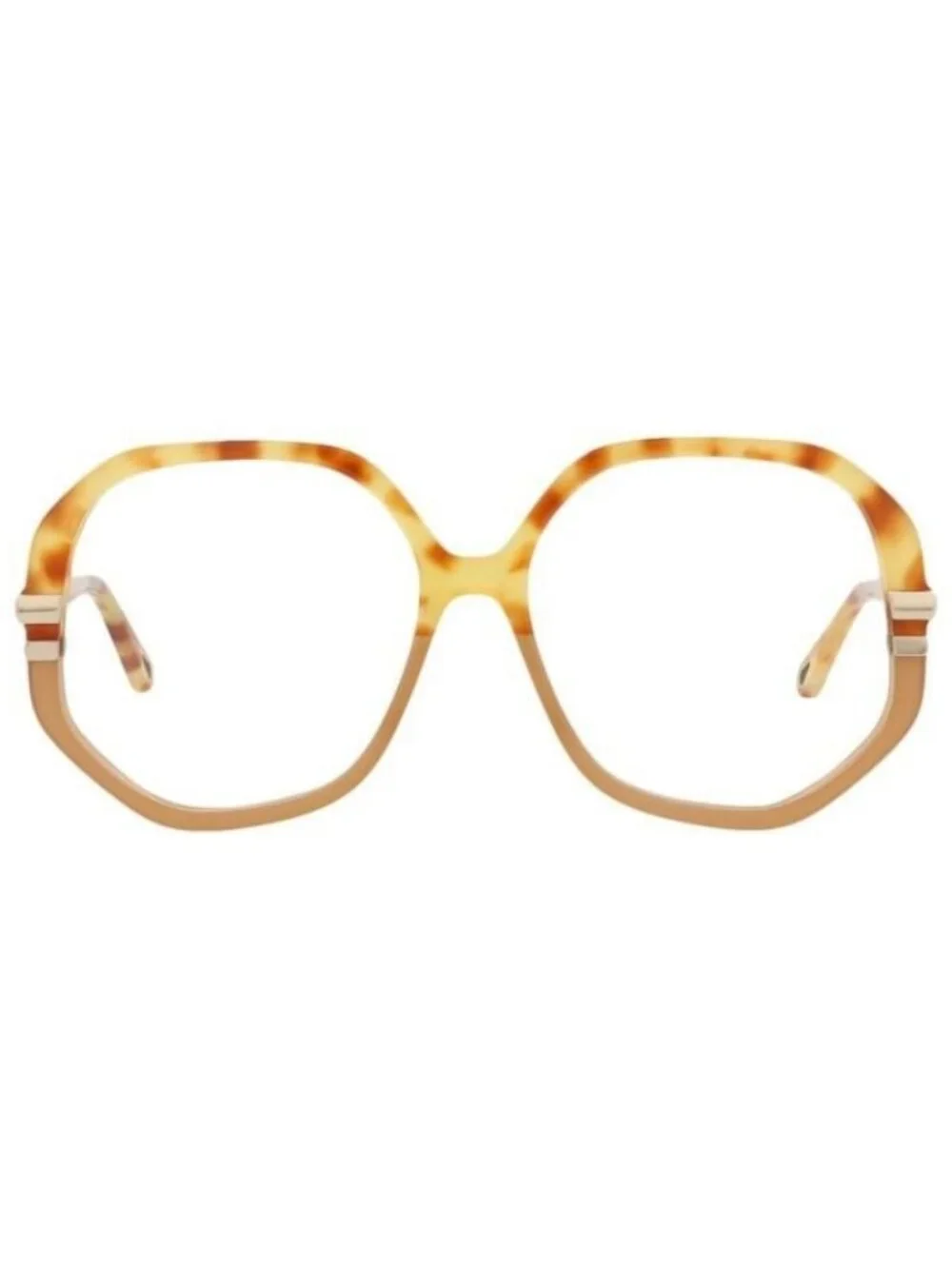 New Chloé Womens Round/Oval Havana Havana Transparent Fashion Designer Eyeglasse